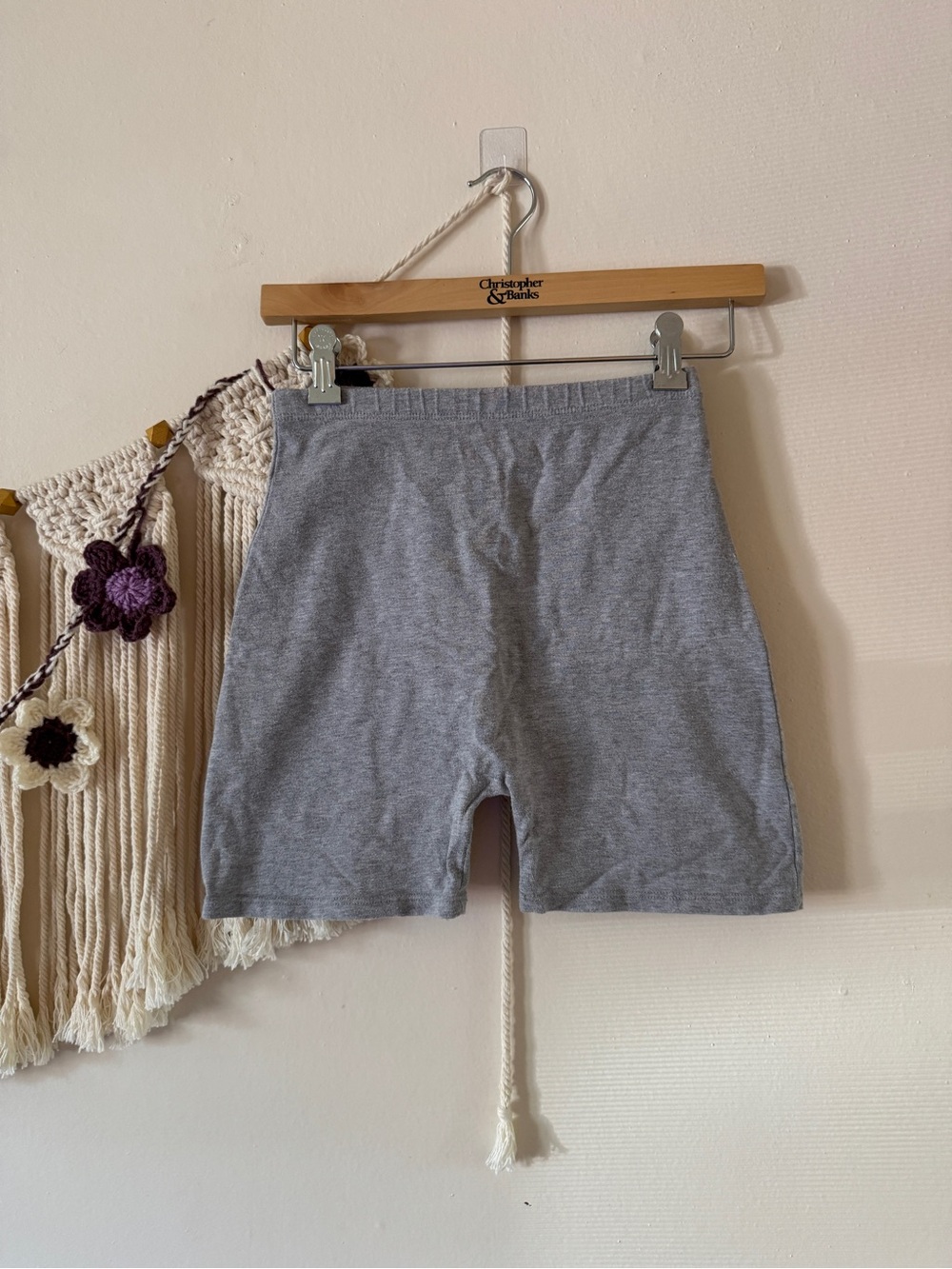 Brandy Melville Heather Gray Ribbed Bike Shorts